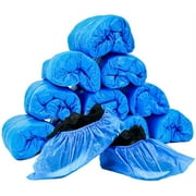 Visland 100 Pack Disposable Plastic Shoe Covers \u0026 Boot Covers Waterproof Non slip for Construction Workplace Indoor Carpet Floor (50 Pairs)